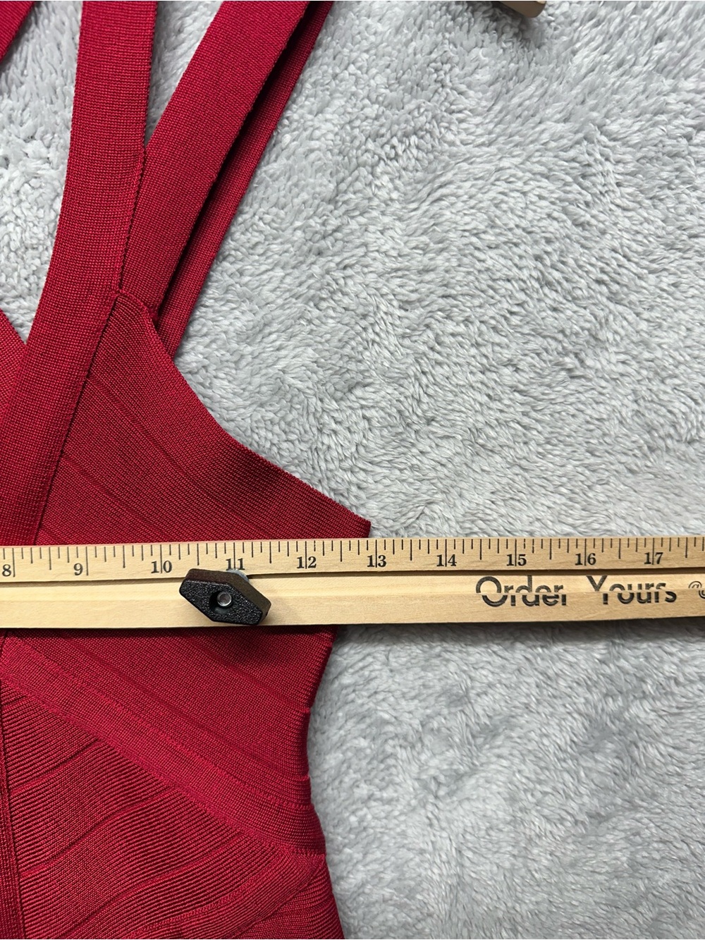 Bebe Y2K Red Bandage Bodycon Dress Strappy Cutout Back Mini Clubwear Going Out - Picture 6 of 9